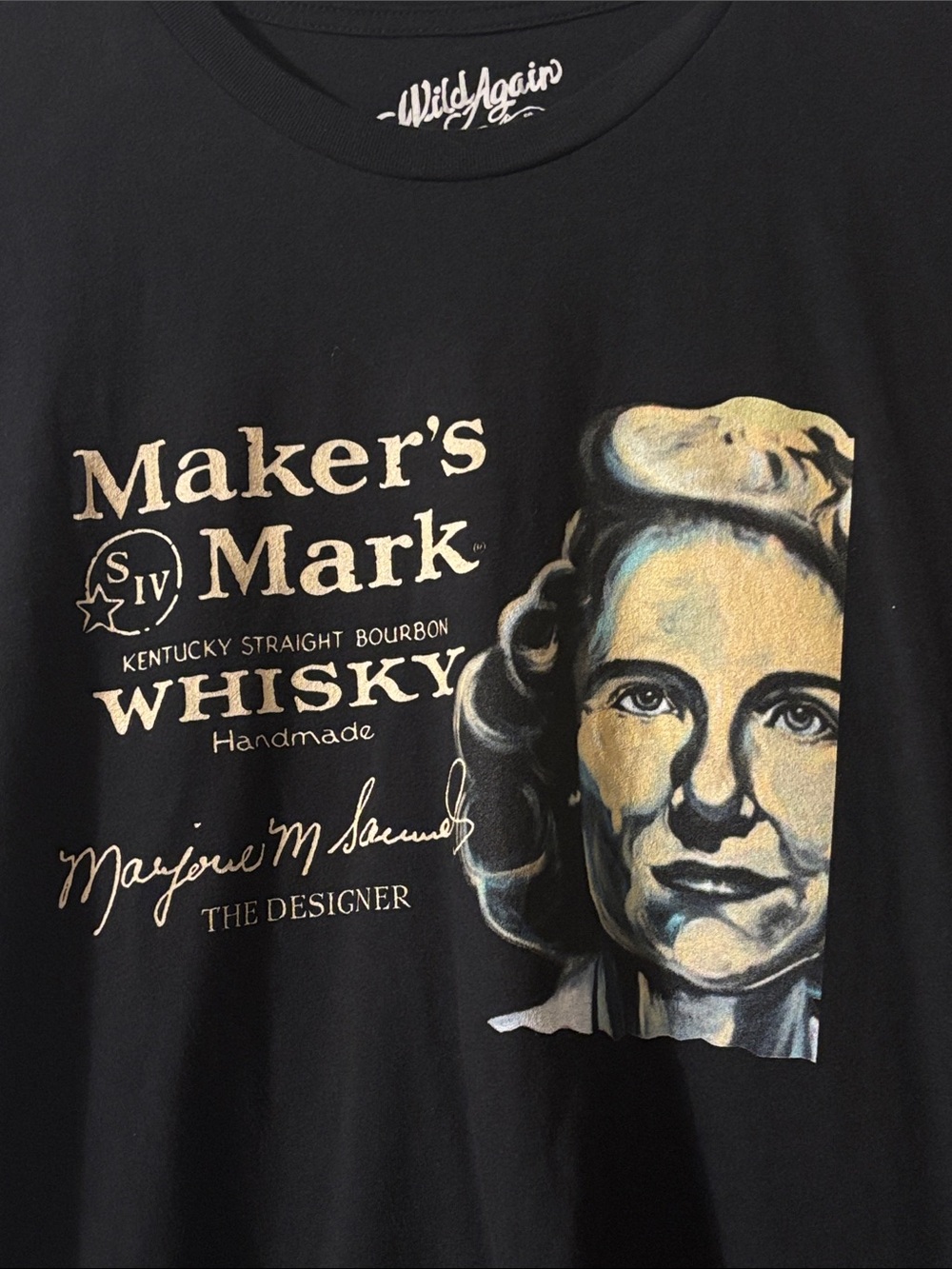 Whisky T Shirt Kentucky Bourbon Maker's Mark Black Graphic‎ Short Sleeve Tee